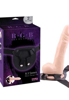 R.G.B Belden Bağlamalı 21.5cm Protez Penis ve Kemeri CH7019