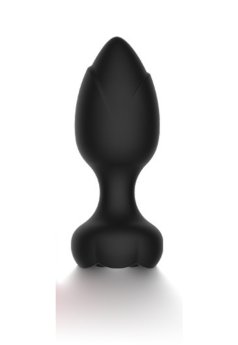 Censan Telefon Kontrollü Full Covered Rubber Rose Anal Plug – Siyah