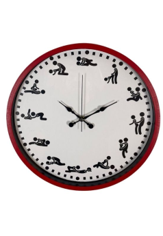 Censan Kamasutra Temalı (Pozizyonlu) Duvar Saati Kırmızı