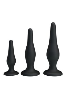 Censan Siyah Silikon Anal Tıkaç Set