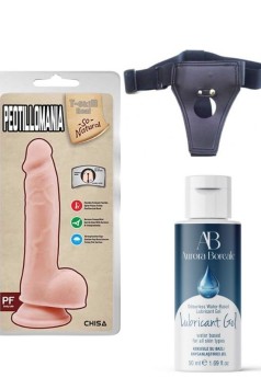Censan Belden Bağlamalı Kayganlaştırıcı Set Peotillomania 19.5cm Gerçekçi Dildo