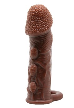 Censan 3 cm Uzatmalı Damarlı Penis Kılıfı Esmer