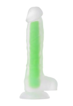 Censan Beyond Yeşil Dick Glow Gece Parlayan Dildo, Silikon, Şeffaf, 18 cm