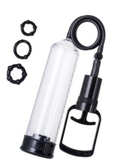 Censan 3 halkalı Penis Pompası, PVC siyah 23,5 cm 3 halkalı