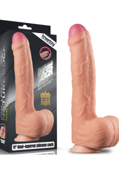 Censan 11 İnç Dual Layer Platinum Silicone Cock