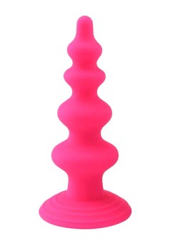 Censan Vantuzlu Boğumlu Silikon Anal Plug Pembe