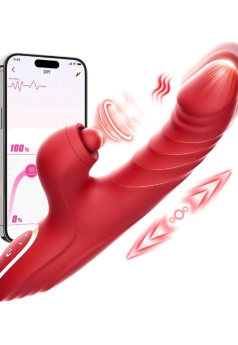 Censan 4in1 – Kırmızı Zarafet, Dört Fonksiyon Bir Arada Telefon Aplikasyonlu Modern Vibratör
