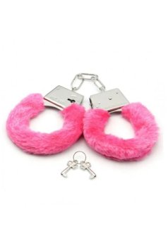 Censan Fetiş Fantezi Pembe Peluşlu Metal Kelepçe