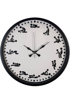 Censan Kamasutra Temalı (Pozizyonlu) Duvar Saati Siyah
