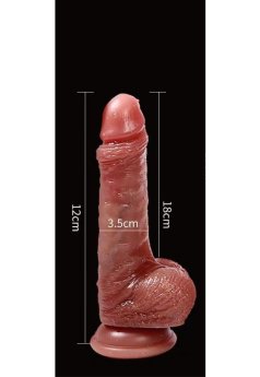 Censan Gerçekçi Tasarımlı Vakum Tabanlı Silikon Masaj Cihazı 18 cm