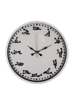 Censan Kamasutra Temalı (Pozizyonlu) Duvar Saati Beyaz