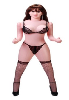 Censan Black Doll Siyah Saçlı Şişme Bebek