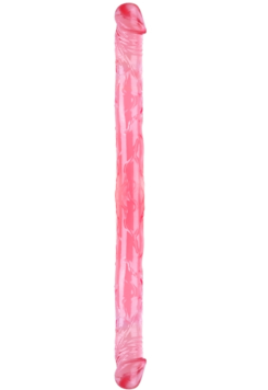 Censan Çift Taraflı Esnek Dildo 34 cm – Gerçekçi Dokulu Kırmızı Renk