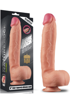 Censan 12 İnç Dual Layered Platinum Silicone Cock