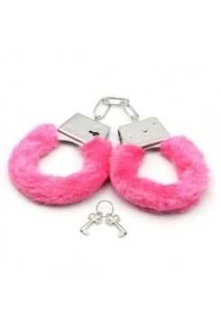 Censan Fetiş Fantezi Pembe Peluşlu Metal Kelepçe