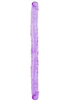 Censan Çift Taraflı Esnek Dildo 34 cm – Gerçekçi Dokulu Mor Renk