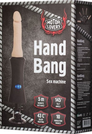 Censan MotorLovers HandBang Uzaktan Kumandalı Şarjlı Isıtmalı Seks Makinesi Siyah