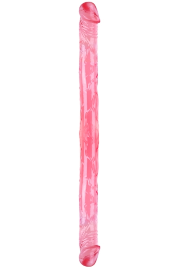 Censan Çift Taraflı Esnek Dildo 34 cm – Gerçekçi Dokulu Kırmızı Renk