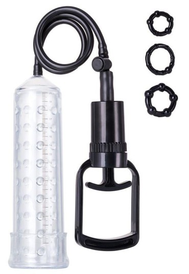 Censan 3 halkalı penis pompası TPE transparan 23,5 cm