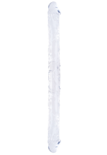 Censan Çift Taraflı Esnek Dildo 34 cm – Gerçekçi Dokulu Şeffaf Renk