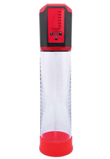 Censan Şarjlı LCD Göstergeli Otomatik Penis Pompası - Kırmızı