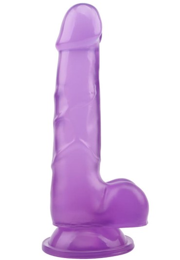 Hi-Rubber Şeffaf Jel Dildo - 19.5cm Mor