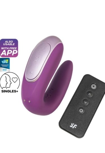 Censan Satisfyer Double Fun Telefon Kontrollü ve Uzaktan Kumandalı Violet Vibratör