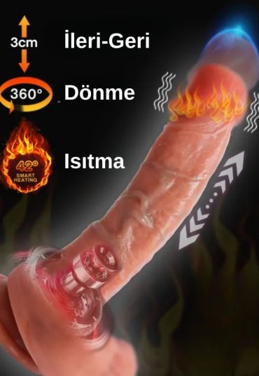 Censan Ultra Realistik Isıtma İleri Geri ve Dönme Fonksiyonlu Gerçekçi Vibratör