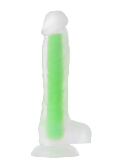 Censan Beyond Yeşil Dick Glow Gece Parlayan Dildo, Silikon, Şeffaf, 18 cm