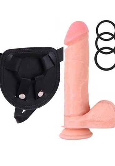 R.G.B Belden Bağlamalı 21.5cm Protez Penis ve Kemeri