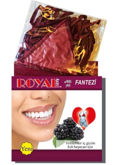 Censan Royal Yenilebilir Tanga Sütyen Böğürtlen Aromalı