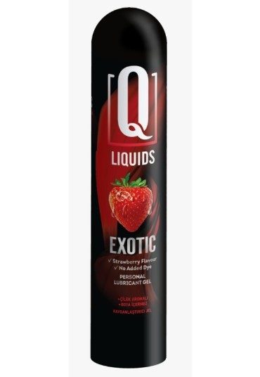 Q Liquids Exotic Çilek Aromalı 125 ML Su Bazlı Kayganlaştırı Jel