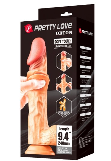 Censan Ortan 9.4 İnç Kıkırdak Yapılı Gerçek Deri Yapılı Dildo