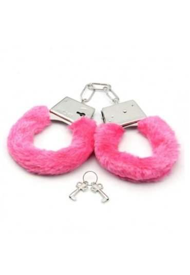 Censan Fetiş Fantezi Pembe Peluşlu Metal Kelepçe