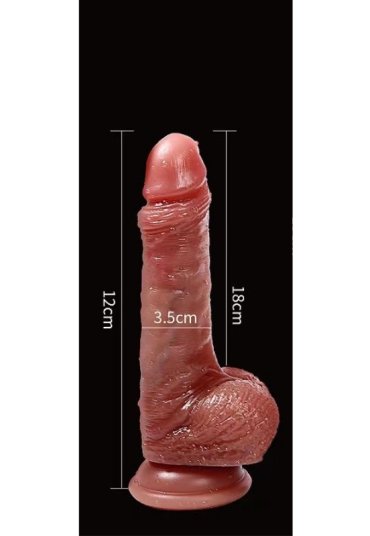 Censan Gerçekçi Tasarımlı Vakum Tabanlı Silikon Masaj Cihazı 18 cm