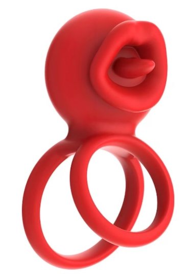 Censan G-Noktası Uyarımlı Dönen (swing) Haraketli Dilli Titreşimli Penis Halkası – Çift Yönlü Zevk