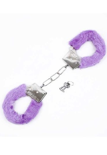 Censan Fetiş Fantezi Mor Peluşlu Metal Kelepçe