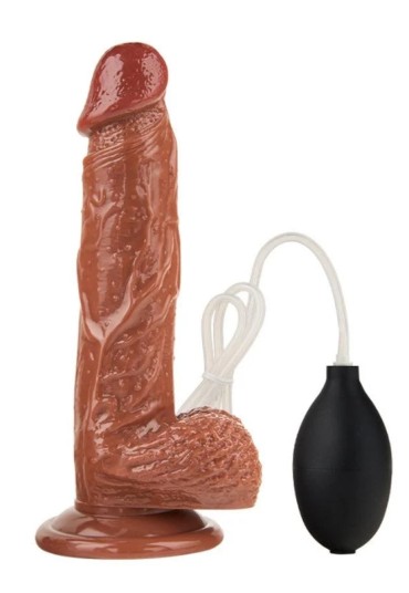 Censan Su Fışkırtma Fonksiyonlu Gerçekçi Vantuzlu Melez Dildo