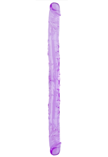 Censan Çift Taraflı Esnek Dildo 34 cm – Gerçekçi Dokulu Mor Renk