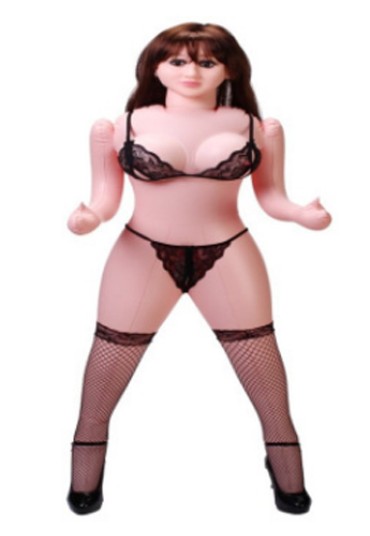 Censan Black Doll Siyah Saçlı Şişme Bebek