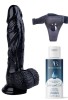 Censan Belden Bağlamalı Kayganlaştırıcı Set Noctis 22,5cm Siyah Dildo No:13