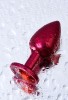Metal Anal Plug, Metal, kırmızı, kırmızı kristalli, 7,2 cm, Ø2,8 cm, 50 g