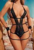 Censan Kadın Seksi Kelepçeli Dantel Babydoll Siyah