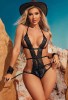 Censan Kadın Seksi Kelepçeli Dantel Babydoll Siyah