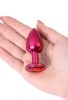Metal Anal Plug, Metal, kırmızı, kırmızı kristalli, 7,2 cm, Ø2,8 cm, 50 g