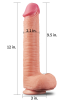 Censan 12 İnç Dual Layered Platinum Silicone Cock Dildo