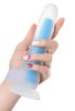 Censan Beyond Mavi Matt Glow Gece Parlayan Dildo, Silikon, Şeffaf, 18 cm