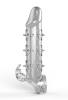 Censan Wolf Warrior Crystal Şeffaf Dokulu Penis Kılıfı – Esnek TPE Malzeme, Gerçekçi His, 13.8 cm