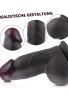 Censan Gerçekçi Tasarımlı Geniş Çaplı Vakum Tabanlı Silikon Dildo 21 cm Siyah