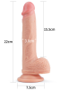 Censan 8.5 İnç Dual layered Platinum Silicone Cock Ten Dildo